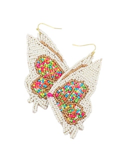 Boucles d'oreilles classiques faites à la main en aqua ivoire d'Inde, nouveaux modèles de mode, boucles d'oreilles pendantes en perles de graines de papillon pour femmes et filles - Product Image 3