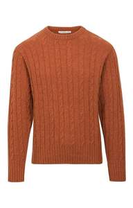 Suéter de Invierno Personalizado para Hombre, 100% Algodón, Sólido, Anti-Pilling, Anti-Arrugas, con Logotipo Frontal, Cuello Redondo, Tejido de Cable - Product Image 4