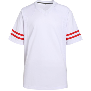 Camiseta de fútbol americano de poliéster 100% personalizada, uniforme liso, ropa de entrenamiento con mangas cortas y diseños estampados - Product Image 4