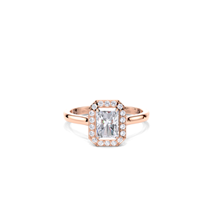IGI Certified 1.18CT Lab Grown Radiant Cut Halo Diamond Engagement / Wedding <b>Ring</b> In 9K Yellow White / Rose Gold - Product Image 1