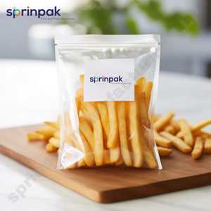 Emballage alimentaire transparent pochette à 3 joints latéraux avec fermeture éclair anti-odeur découpé à l'emporte-pièce haricots Ziplock étanches à l'humidité collation de riz - Product Image 2