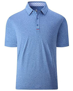 Camiseta de Manga Corta para Hombre, Cuello Redondo, Color Azul Marino, Corte Regular, Color Sólido, Transpirable, Tejido Piqué, 100% Algodón con Spandex, 220g, Casual - Product Image 3