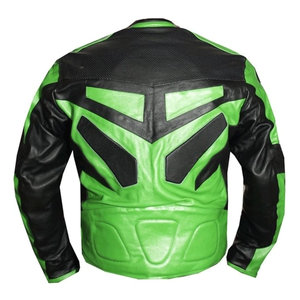 Men's Racer Track Black Green Genuine Leather Racing Motorbike Jacket CE-Certified Armours Protections Motorcycle Jacket For Men - Product Image 3