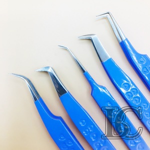 New Arrival Pink & Blue <b>Tweezers</b> Sustainable Stainless Steel Eyelash Extensions <b>Tweezers</b> Butterfly Charm Customize Packing MINK - Product Image 4