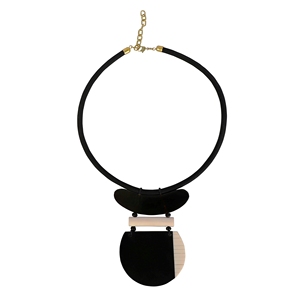 Collar de eslabones de cuerno con laca Collar de cuerno de búfalo natural Producto indio hecho a mano - Product Image 4
