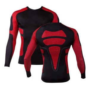 Camiseta MMA Rash Guard con estampado personalizado 2025 para hombre, manga larga con protección UV, diseño transpirable de manga corta de alta calidad para Fitness - Product Image 3