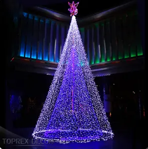 Outdoor Grote Winter Commerciële Hoge Vlaggenmast 3d Kerstboom Paal Buiten 7M Verlichting Voor Straatplein Decoratie