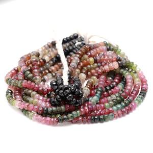 Cuentas Rondelle facetadas de turmalina múltiple de 6-7mm naturales para la fabricación de joyas, venta al por mayor, cuentas Rondelle de turmalina múltiple, hebras a granel - Product Image 5