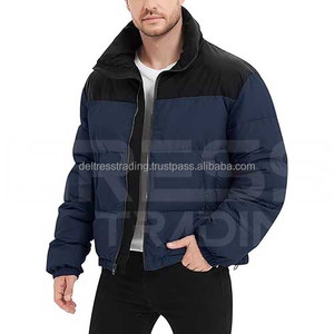 La última chaqueta acolchada de invierno informal para hombre, poliéster teñido de hilo Formal, diseño de cuello levantado XL, cremallera, precio al por mayor, suministro OEM - Product Image 5
