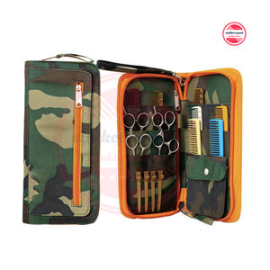 Funda con cremallera para tijeras de camuflaje, herramientas de salón de calidad superior, peines, soporte para cortapelos, 12 tijeras, bolsillos, funda con logotipo personalizado - Product Image 1