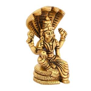 SHUBHAM laiton seigneur Bhagwan Vishnu assis sous Sheshnaag idole pour bureau à domicile article décoratif divinité religieuse - Product Image 4