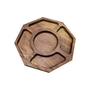 Elegante plato de madera natural para servir para decoración del hogar, fiestas de cocina, el mejor precio, frutos secos ecológicos, dulces, aperitivos, servir - Product Image 1