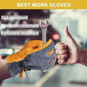 Options de marque OEM Gants de sécurité à haute tolérance à la chaleur Coque en cuir durable pour une construction quotidienne simple pour les équipes d'usine - Product Image 4