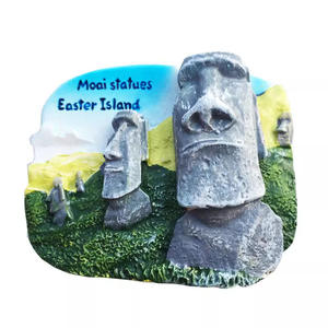 Imanes de nevera con temática de estilo Chile personalizados, Moai estatua de piedra, regalo de viaje, decoración magnética, recuerdos, imanes de nevera de resina - Product Image 3