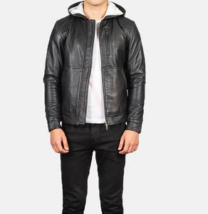 เสื้อแจ็กเก็ตหนังสีดำเข้ารูปสำหรับผู้ชายเสื้อมีฮู้ดสำหรับฤดูหนาวสินค้ามาใหม่2024 - Product Image 2