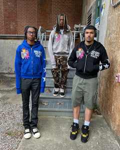 เสื้อฮู้ดแบบสวมหัวสำหรับผู้ชายชุดวอร์มพิมพ์ลายเสื้อครอปแบบคู่ - Product Image 5