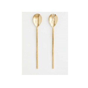 Juego de cubiertos para servir ensaladas de alta calidad con mango de diseño doblado de vid para fiestas de boda juego de cubiertos de metal de tamaño personalizado - Product Image 4