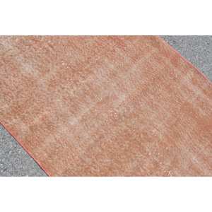 พรมลายสี่เหลี่ยมสีส้มทันสมัยผ้าขนสัตว์โพลีเอสเตอร์วิสคอสขนาด3.7x5.8ฟุตงานเย็บปะสไตล์ตุรกีมีแผ่นยางรองสำหรับโถงทางเดินที่อาศัยอยู่ - Product Image 5