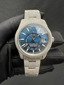 Reloj Mecánico Automático para Hombre, Estilo Hip Hop, con Diamantes de Imitación VVS Moissanite, Acero Inoxidable, al por Mayor - Product Image 5