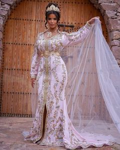 NEW EMBROIDERY on STUNNING <b>LIGHT</b> PINK COLOUR FISH-CUT CAFTAN & VEIL DRESS WITH EMBELLISHED STONE,DABKA WORK for Wedding=2025 - Product Image 1