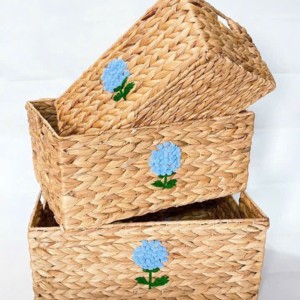 Cesta de jacinto de agua, venta al por mayor, cesta de almacenamiento decorativa hecha a mano, ligera, duradera, ecológica para tiendas de decoración del hogar - Product Image 3