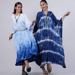 Hermoso vestido largo Tie Dye Abaya Kaftan para mujer ligero elegante Maxi vestido cómodo estilo suelto perfecto de Indonesia - Product Image 4