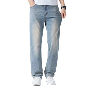 Jeans en denim décontractés pour hommes, coupe classique, confortables, respirants, tissu doux, durables, pour un usage quotidien, fabrication en gros - Product Image 1