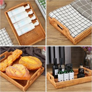 Bandeja rectangular de ratán con asas-Bandeja decorativa para servir para mesa de centro, desayuno y bebidas | Tienphong Wholesale 2025 - Product Image 2