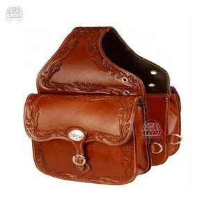 Sac de selle de cheval en cuir de qualité supérieure dans un style floral de cow-boy avec sangle pour la vente en gros équestre - Product Image 6