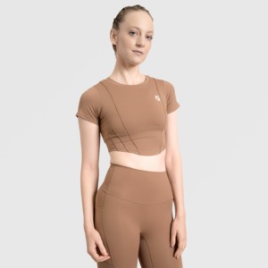 Top Deportivo Corto Beige Align Fitness - Product Image 3