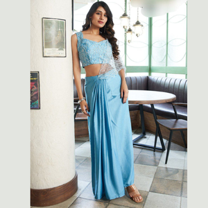 เปิดตัวชุดส่าหรีผ้าซาตินนำเข้าสุดพิเศษแบรนด์ดังจาก Royal Export ใน Gujarat - Product Image 3