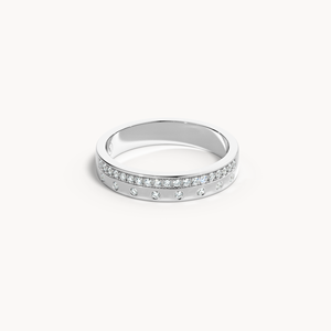 แหวนแต่งงานเพชรแล็บโกรว์ 14k แบบช่องและแบบฝัง - Product Image 1