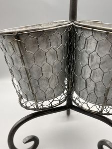 Decorative Galvanized Metal Cutlery Holder with Wire Cage Stand Restaurant Kitchen Utensils Holder in Best Price - Product Image 5