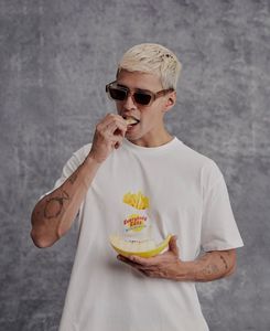 T-shirts à impression graphique surdimensionnée Vintage Heavyweight 240gsm 100% coton Streetwear Plus Size-Design compressé - Product Image 3