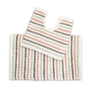 Vente en gros Tapis de bain touffeté en coton doux antidérapant imperméable à l'eau à grosses rayures pour hôtel ou maison - Product Image 5
