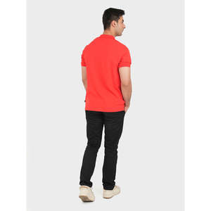 Chemise d'été MELKER coupe classique en coton respirant tricoté à manches courtes, taille XL, avec broderie, couleur foncée - Product Image 3