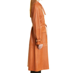 เสื้อโค้ทหนังยาวลำลองสำหรับผู้หญิงเสื้อโค้ทหนังให้ความอบอุ่นระบายอากาศได้ตามต้องการสไตล์ใหม่ - Product Image 3