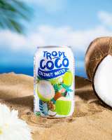 Tropi Coco Pure Natuurlijke Kokoswater van een toonaangevende fabrikant van frisdranken, 100% zuiverheid, gesteriliseerd, gefilterd, HACCP/ISO/HALAL gecertificeerd, 0,33L