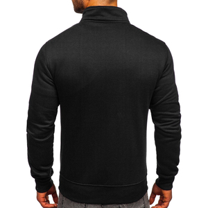 เสื้อกันหนาวมีซิปสำหรับผู้ชายคอกลมผ้าฟลีซโพลีเอสเตอร์/ ผ้าฝ้ายผสมเป็นมิตรต่อสิ่งแวดล้อมระบายอากาศได้ดีตัวเลือกการปักแบบพอดีตัวปกติสำหรับฤดูใบไม้ร่วง - Product Image 4