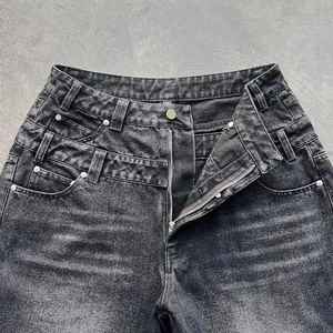 Ropa de calle informal y sólida personalizada, pantalones cortos de mezclilla, parche bordado desgastado, diamantes de imitación, cintura elástica recta, transpirable, secado rápido - Product Image 6