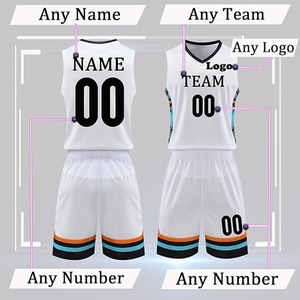 Maillot et short de basket rétro personnalisés, uniforme d'équipe réversible en mesh pour adultes, antibactérien, 100% polyester - Product Image 6