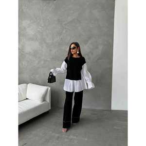 ชุดเสื้อถักลายละเอียดสำหรับผู้หญิง รุ่น 1503 คอลเลคชั่นเสื้อเชิ้ตและเสื้อสเวตเตอร์สุดเก๋ - Product Image 5