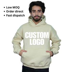 Sweats à capuche surdimensionnés en coton ivoire personnalisés 400 Gsm Faible MOQ Prix compétitif RTS Prêt à expédier Impression sérigraphique Broderie - Product Image 1