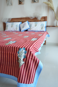 Juego de Cubrecamas de Sarga de Algodón Estampado, 40 Hilos, 400TC, Premium, Suave, Ecológico, Impermeable, Antipilling, para Uso Doméstico - Product Image 2