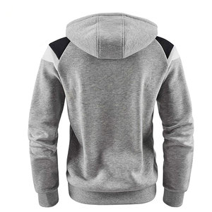 Sweats à capuche en molleton zippé pour hommes, sweat-shirt à blocs de couleurs léger et coupe ajustée avec poches zippées et manches longues à capuche - Product Image 5