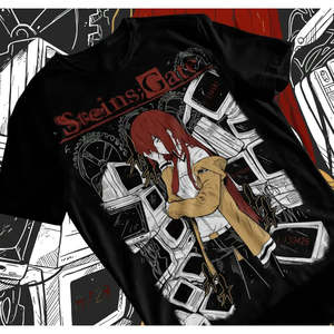 Camiseta Steins Gate Kurisu Makise para Mujer, 100% Algodón, Transpirable, Tejido Comprimido con Logotipo, Estilo Ajustado, Tallas S-XXL - Product Image 5