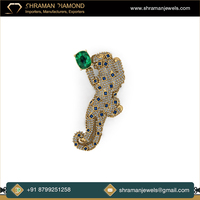 Broche unisexe de luxe en argent 925 avec motif animal panthère personnalisé et moissanite, design de mode unique, bijoux fins pour fêtes et cadeaux