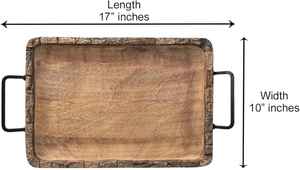 Plateau de service en bois au design moderne avec poignée pour assiettes de service pendant les mariages et le ramadan Échantillon gratuit disponible - Product Image 2