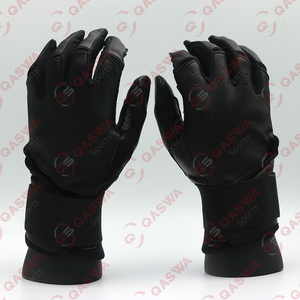Nouveauté Vêtements de sport élégants de couleur noire Gants de frappe de baseball à manchette longue Gants en cuir respirants et confortables - Product Image 1