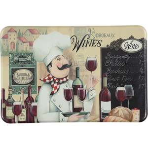 Tappetini da Cucina Natalizi Moderni Vino Chef, Antiscivolo, Imbottiti in Vinile, Gomma, Poliestere e Schiuma, Lavabili, con Motivi Originali per Bagno - Product Image 1